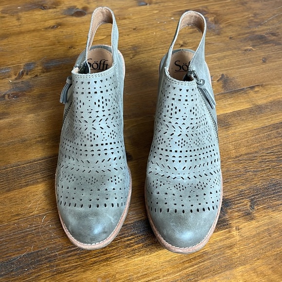 Sofft Tensley Distressed Leather Perforated Gray Slingback Clog/Bootie- 8.5 - Picture 2 of 11